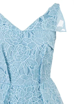 Maesa Organza Floral Dress in Baby Blue