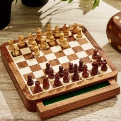 Magnetic Chess Set in Hand-Crafted Wooden Box