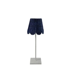 Maison Maison Design x Zafferano Scalloped Navy Seagrass Lampshade