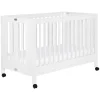 Maki Portable Folding Crib with Toddler Bed Conversion Kit in White
