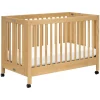 Maki Portable Folding Crib with Toddler Bed Conversion Kit in Honey