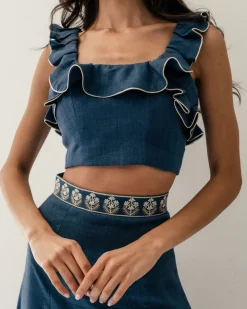 Malika Bustier Top in Blue