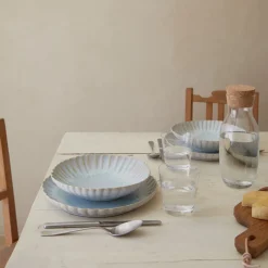 Mallorca Collection Pasta Bowls in Sea Blue, Set of 6