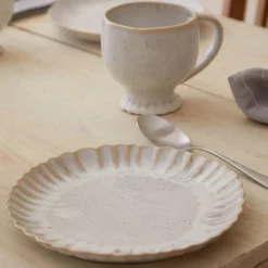 Mallorca Collection Salad Plates in Sand Beige, Set of 6