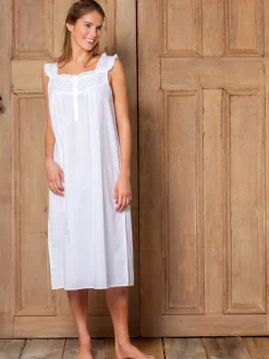 Mandi White Cotton Nightgown