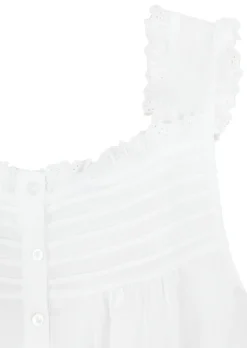Mandi White Cotton Nightgown