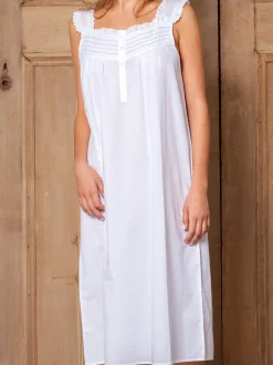 Mandi White Cotton Nightgown