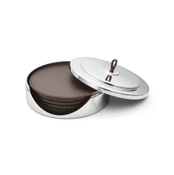 Manhattan Leather Coaster Set, 4 Pcs