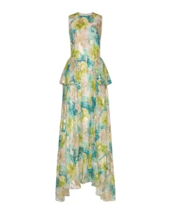 Manon Dress in Turquoise Peony Chiffon