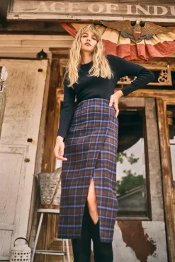 Manor Wrap Skirt in Aspen Plaid