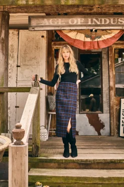 Manor Wrap Skirt in Aspen Plaid