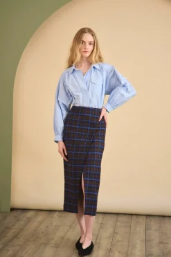 Manor Wrap Skirt in Aspen Plaid
