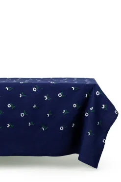 Manzanilla Rectangular Tablecloth in Navy