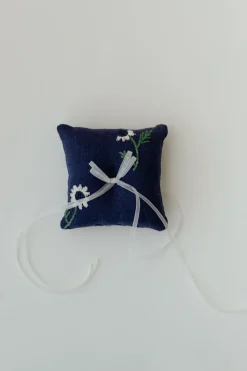 Manzanilla Ring Pillow in Navy