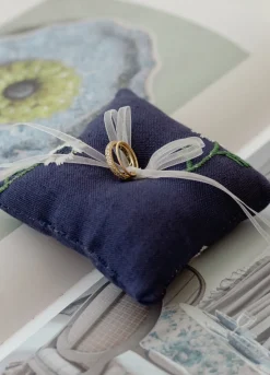 Manzanilla Ring Pillow in Navy