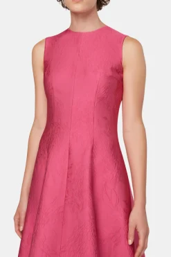 Mara Dress In Hot Pink Embossed Cloque