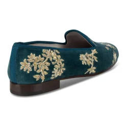 Marble Shimmer Peacock Velvet Slipper