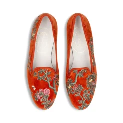 Marble Shimmer Rust Velvet Slipper