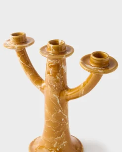 Marbled Candelabra in Terracotta