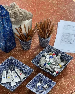 Marbled Ceramic Tumbler in Blue