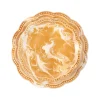Marbled Scalloped Dessert Plate in Terracotta