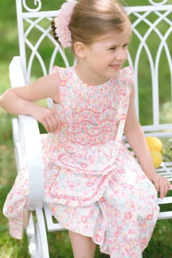 Marguerite Floral Pink Frilled Sleeveless Smocked Dress