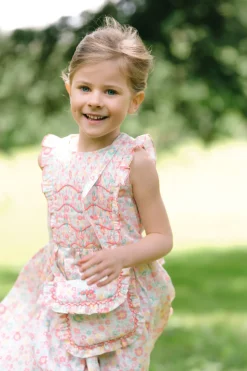 Marguerite Floral Pink Frilled Sleeveless Smocked Dress