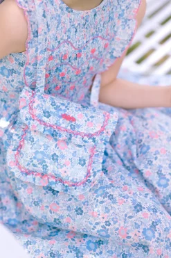 Marguerite Floral Purse in Blue