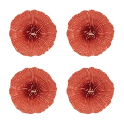 Maria Flor Fruit Plate Hollyhock, Set of 4