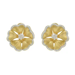 Marigold Diamond Flower Earrings