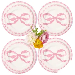 Marilyn Pink Bow Dinner & Starter Plates, Set of 8
