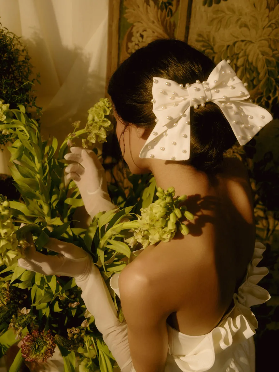 Markarian x Gigi Burris Mitsy Ivory Silk Faille