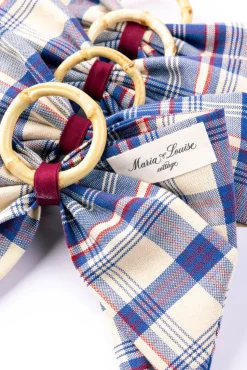 Marseille Indigo Plaid Napkin Rings in Blue, Set of 4