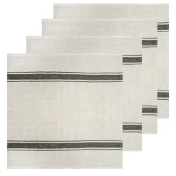 Marseille Napkins in Olive Green & Natural, Set of 4