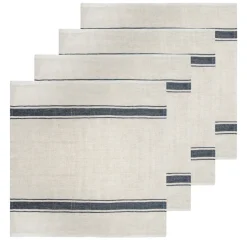 Marseille Napkins in Olive Green & Natural, Set of 4