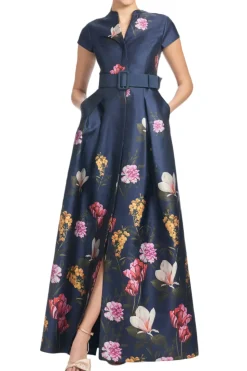 Marta Gown in Dark Midnight Garden