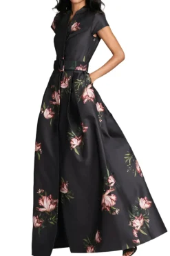 Marta Gown in Noir Blossom