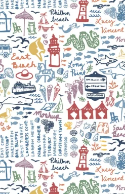 Martha's Vineyard Zip Baby Onesie in Moby Multi