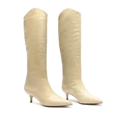 Maryana Lo Crocodile-Embossed Leather Boot