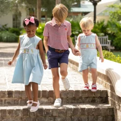 Match Point Polo in Rhode Island Red & Narragansett Navy Stripe