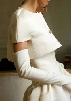 Matching Capelet In Créme Double-Faced Satin