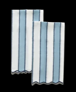 Matouk Schumacher Apollo Stripe Guest Towels in Sky, Set of 2