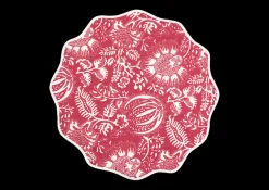 Matouk Schumacher Granada Circle Placemat in Scarlet, Set of 4