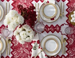 Matouk Schumacher Granada Tablecloth in Scarlet