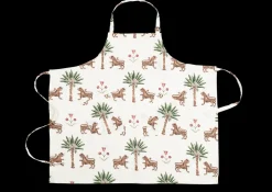 Matouk Schumacher Linen Apron in Tiger Palm Tigereye
