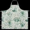 Matouk Schumacher Linen Apron in Pomegranate Emerald