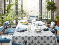 Matouk Schumacher Rubia Tablecloth in Navy