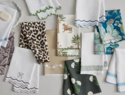 Matouk Schumacher Tiger Palm Guest Towels, Set of 2