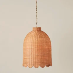 Maude Rattan Scallop Chandelier