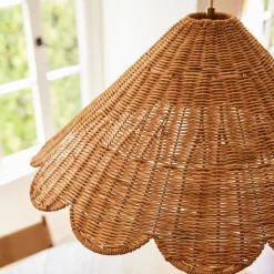Maude Rattan Scallop Pendant